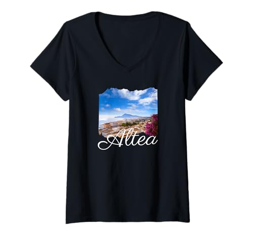 Damen Altea Spanien Souvenir/Altea T-Shirt mit V-Ausschnitt Damen Altea Spanien Souvenir/Altea T-Shirt mit V-Ausschnitt von Altea Spain Souvenir Store