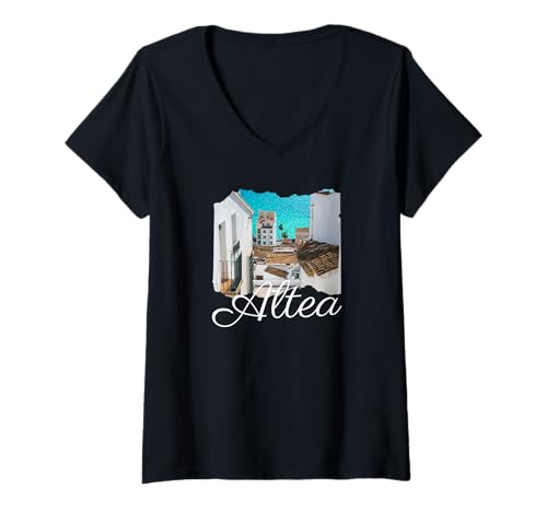 Damen Altea Spanien Souvenir/Altea T-Shirt mit V-Ausschnitt Damen Altea Spanien Souvenir/Altea T-Shirt mit V-Ausschnitt von Altea Spain Souvenir Store