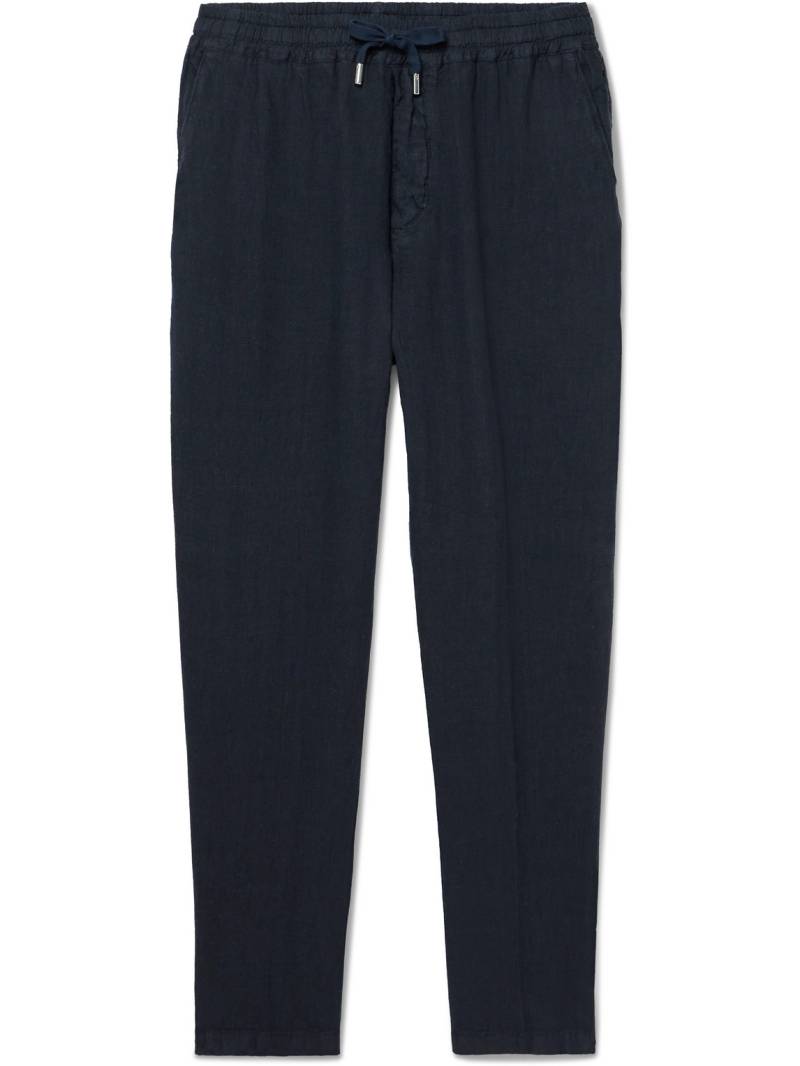 Altea - Aaron Straight-Leg Linen Drawstring Trousers - Men - Blue - L von Altea