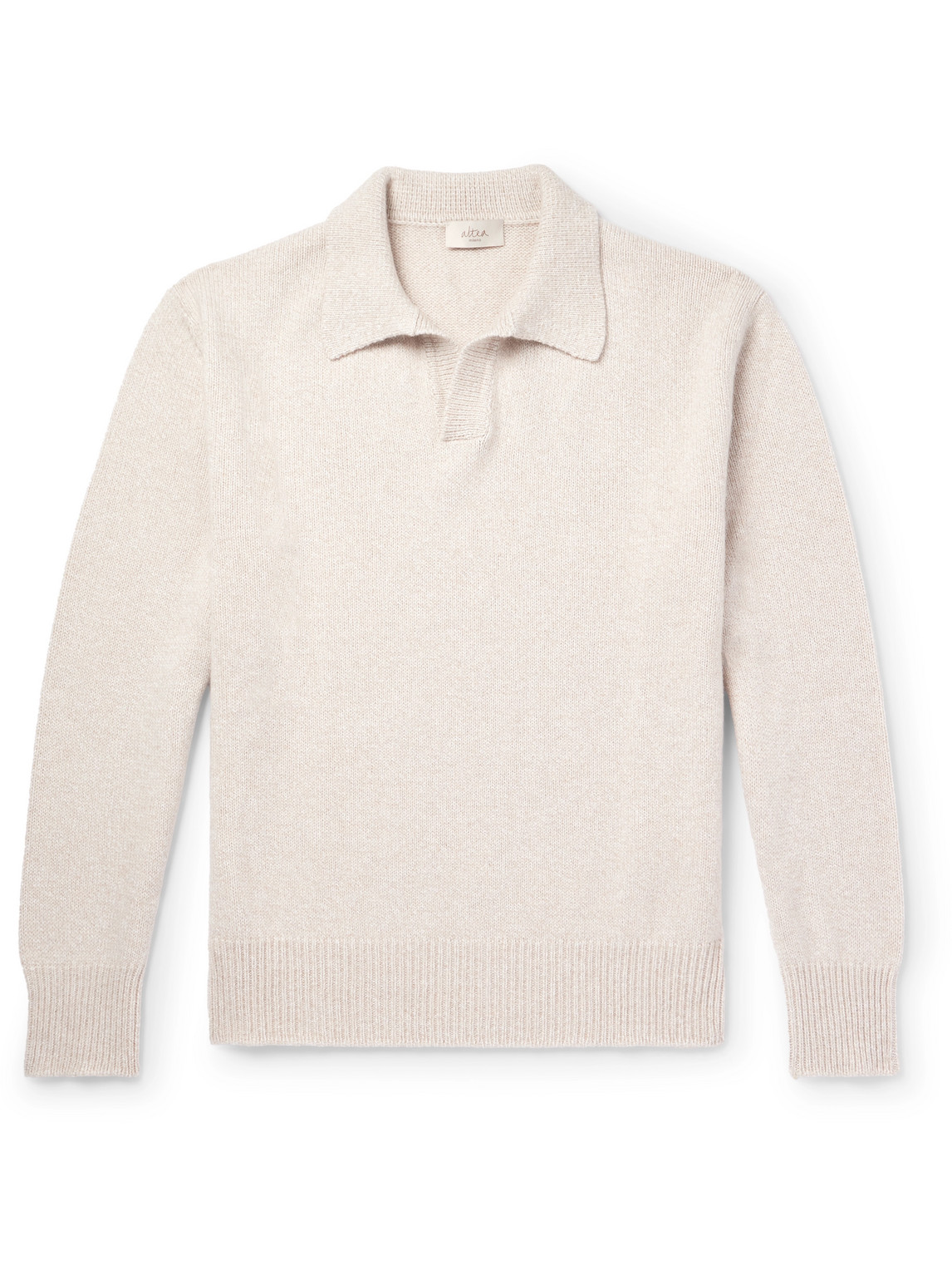 Altea - Cotton and Cashmere-Blend Polo Sweater - Men - Neutrals - L von Altea