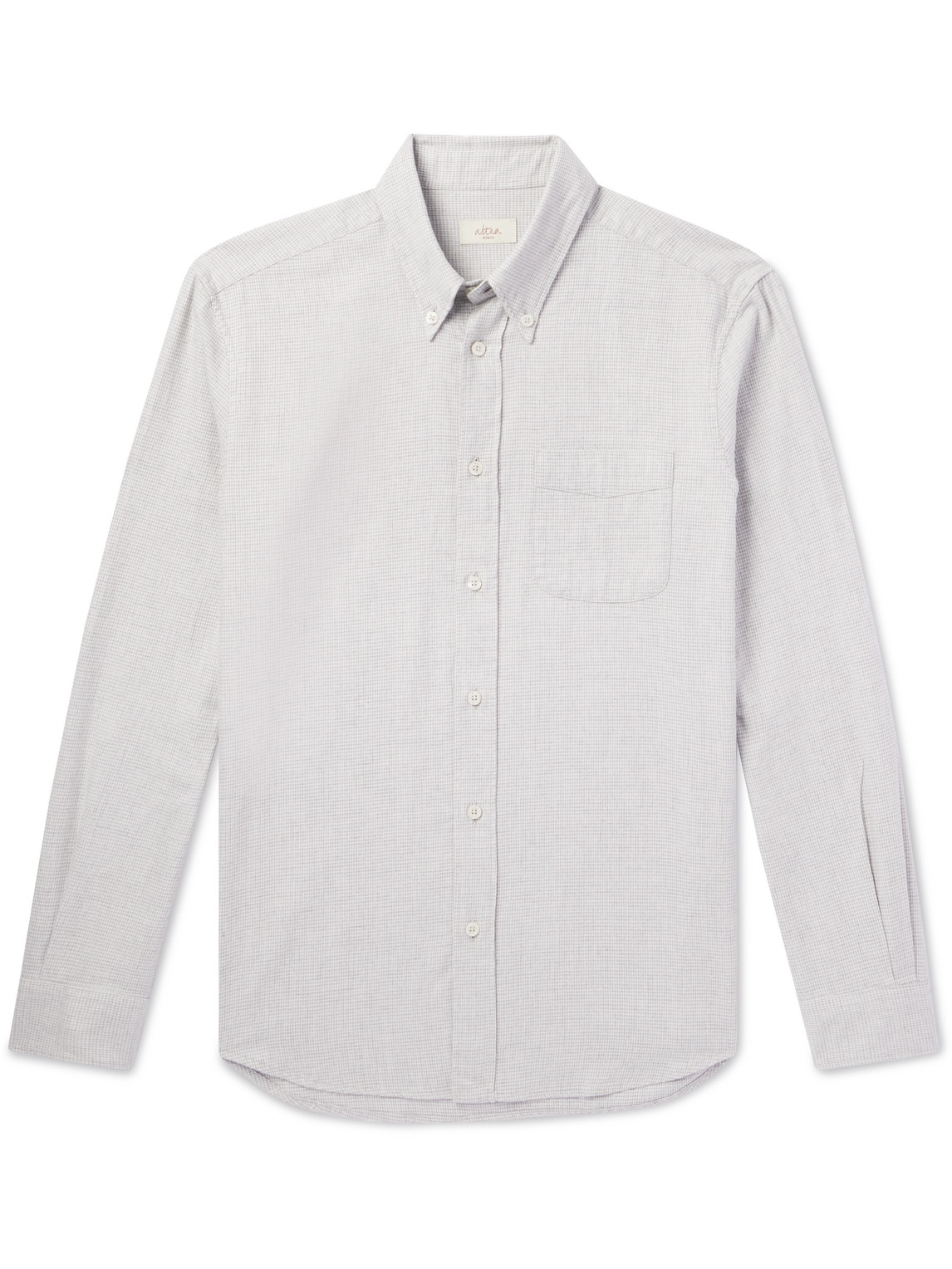 Altea - Ivy Button-Down Collar Houndstooth Cotton-Flannel Shirt - Men - Gray - XXL von Altea