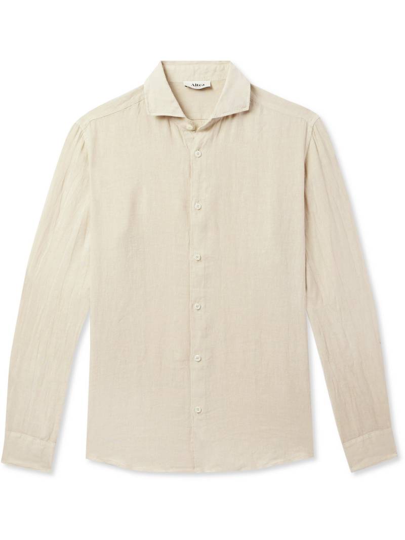 Altea - Mercer Slim-Fit Garment-Dyed Linen Shirt - Men - Neutrals - L von Altea