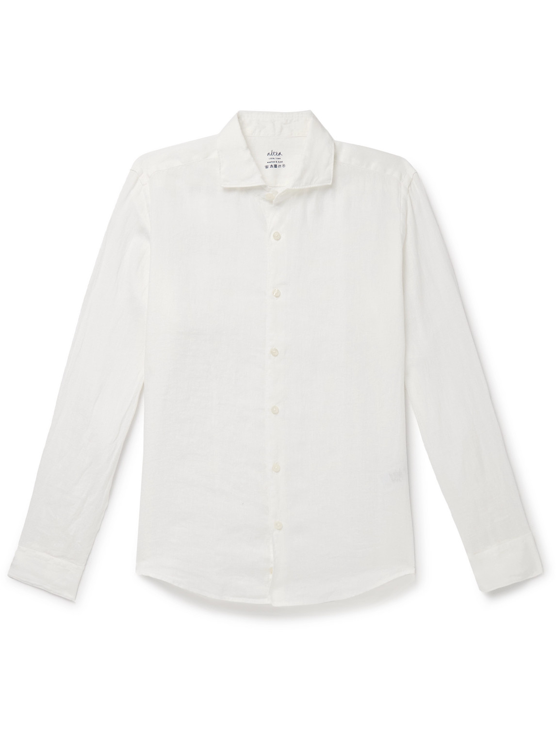 Altea - Mercer Slim-Fit Garment-Dyed Washed-Linen Shirt - Men - White - XL von Altea