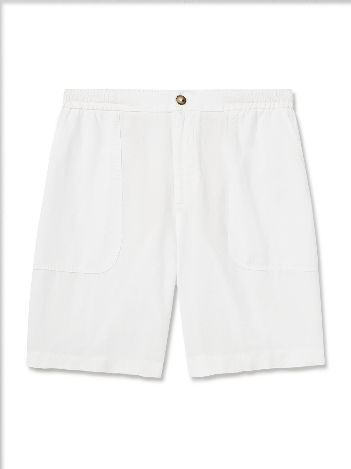 Altea - Straight-Leg Lyocell and Linen-Blend Twill Bermuda Shorts - Men - White - M von Altea