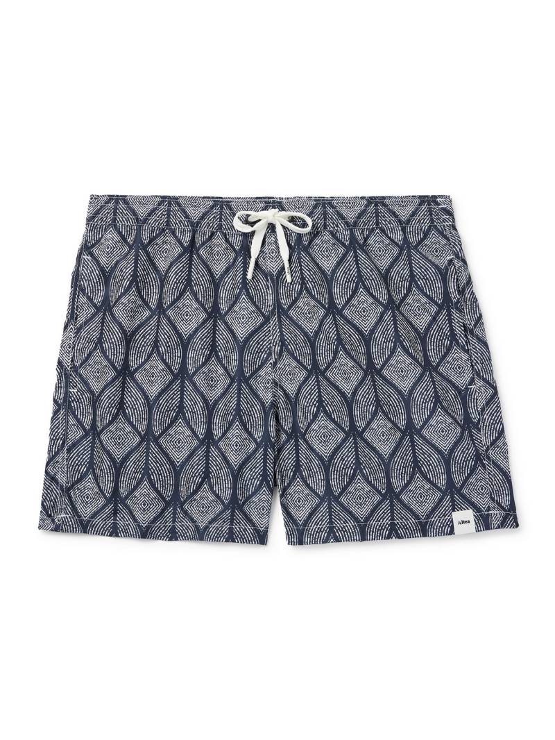 Altea - Straight-Leg Mid-Length Printed Swim Shorts - Men - Blue - L von Altea