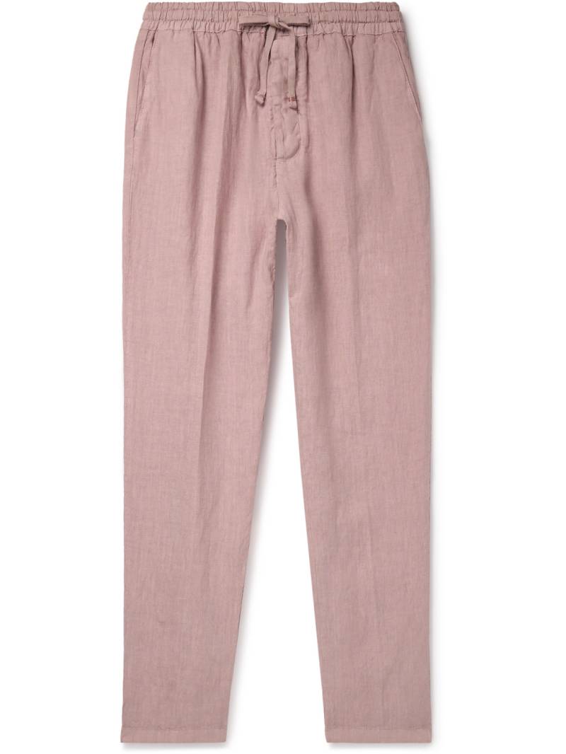 Altea - Tapered Linen Drawstring Trousers - Men - Pink - XL von Altea