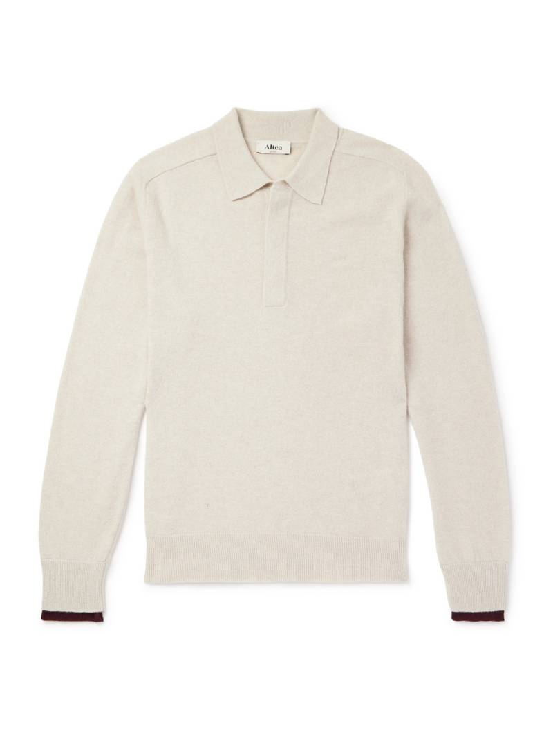 Altea - Wool and Cashmere-Blend Polo Shirt - Men - Neutrals - M von Altea