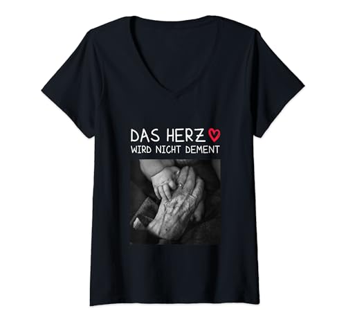 Damen Das Herz Wird Nicht Dement Pflege Zubehör Spruch Altenpflege T-Shirt mit V-Ausschnitt Damen Das Herz Wird Nicht Dement Pflege Zubehör Spruch Altenpflege T-Shirt mit V-Ausschnitt von Schöne Altenpflege Pflege Designs