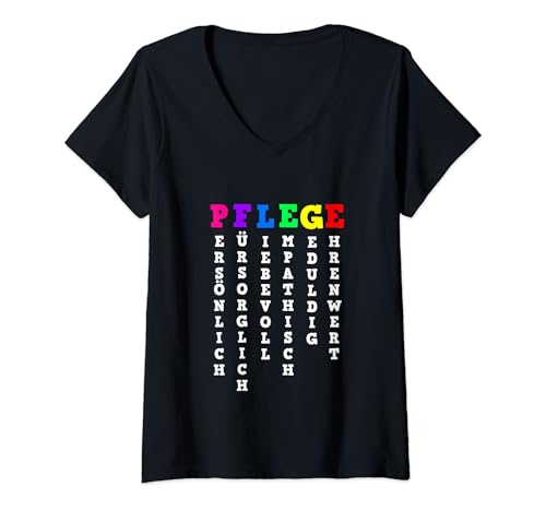 Damen Definition Pflege Zubehör Spruch Pfleger Altenpflege T-Shirt mit V-Ausschnitt von Schöne Altenpflege Pflege Designs