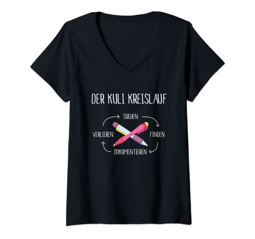 Damen Kuli Kreislauf Pflege Spruch Pfleger Altenpflege T-Shirt mit V-Ausschnitt Damen Kuli Kreislauf Pflege Spruch Pfleger Altenpflege T-Shirt mit V-Ausschnitt von Altenpflege Design x Style