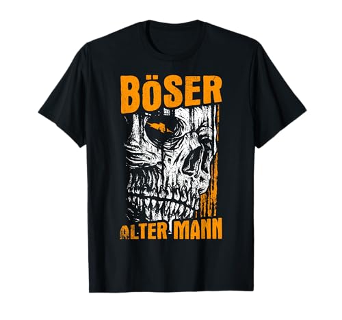 Böser Alter Mann Männer T-Shirt von Alter Böser Mann Großvater Geschenk Schädel