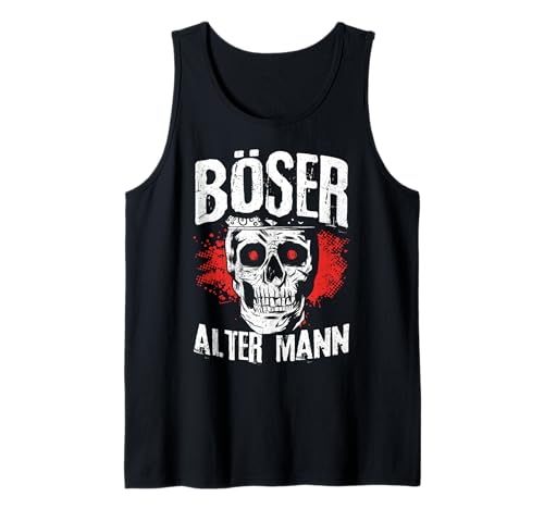 Herren Böser Alter Mann Opa Papa Totenkopf Skull Vintage Tank Top von Alter Böser Mann Großvater Geschenk Schädel