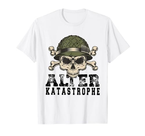 Alter Katastrophe T-Shirt mit Alter Katastrophe Spruch Humor Sarkasmus Design für Männer in Blau, Größe S von Alter Katastrophe