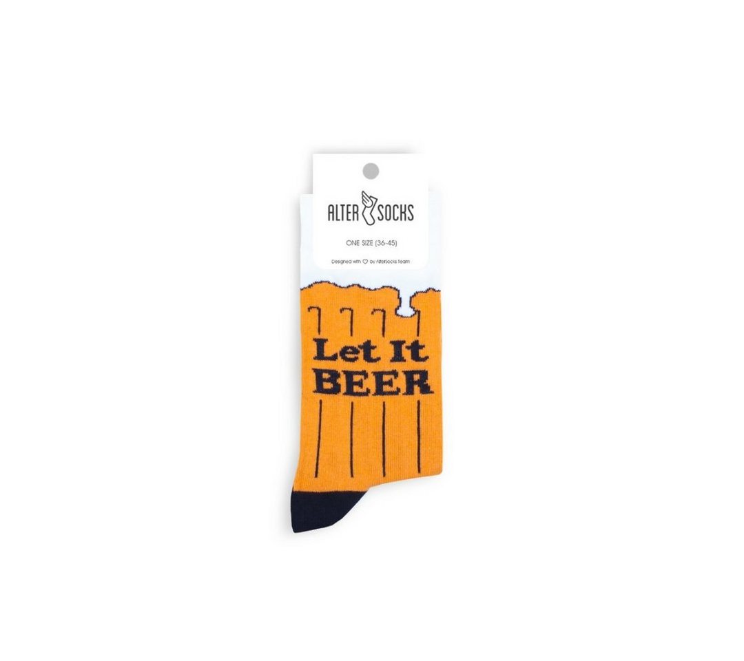 AlterSocks Freizeitsocken Lustige Socken Bier Socken Damen & Herren Unisex Größe 36 – 45 (1 Paar) von AlterSocks