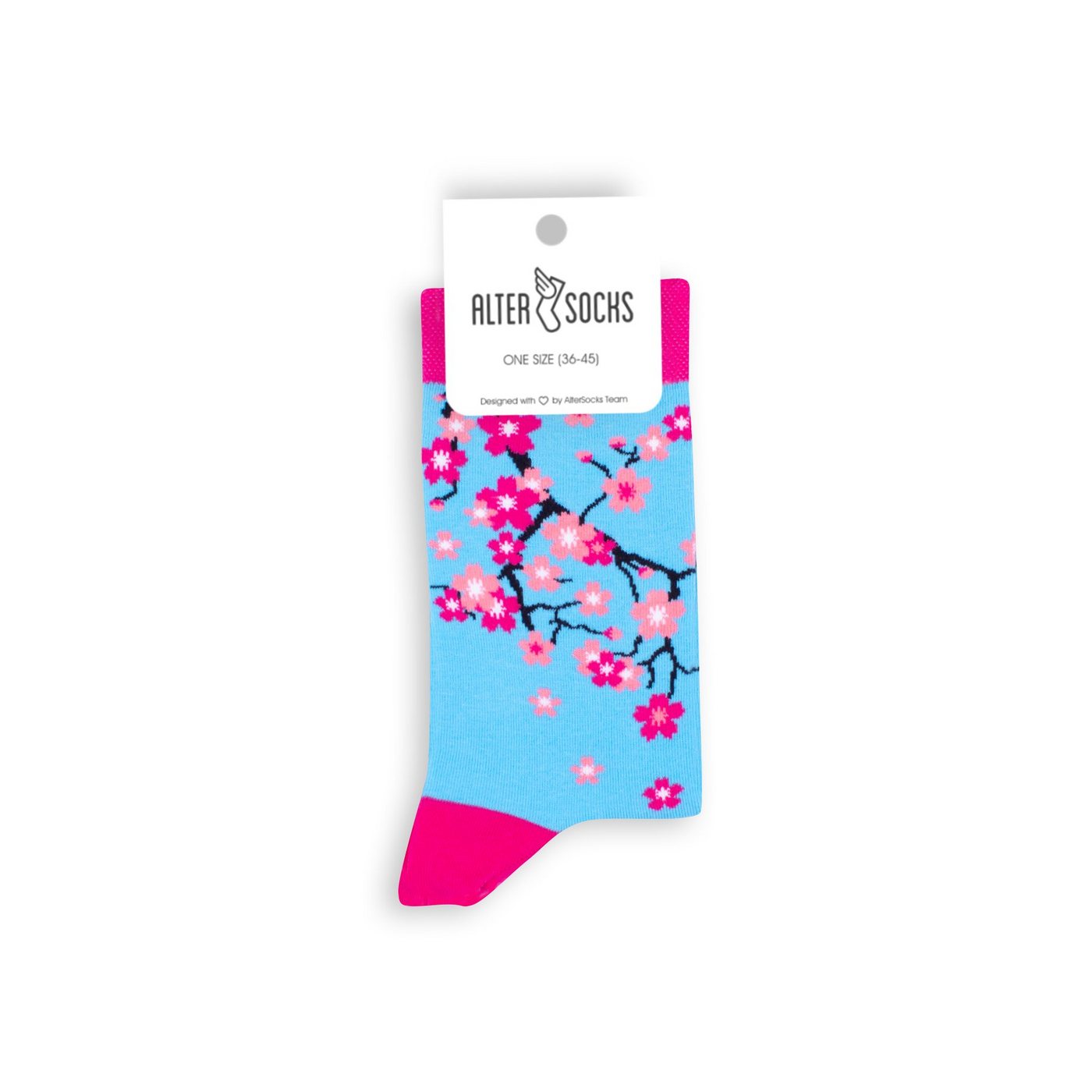 AlterSocks Freizeitsocken Lustige Socken Sakura Socken Damen & Herren Unisex Größe 36 – 45 von AlterSocks