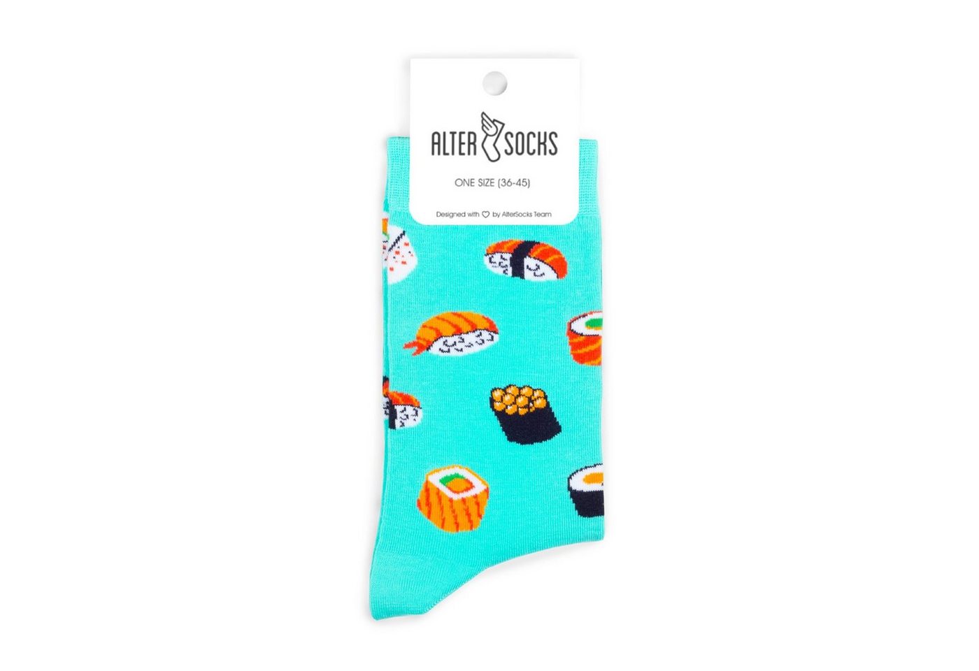 AlterSocks Freizeitsocken Lustige Socken Sushi Socken Damen & Herren Unisex Größe 36 – 45 (1 Paar) von AlterSocks
