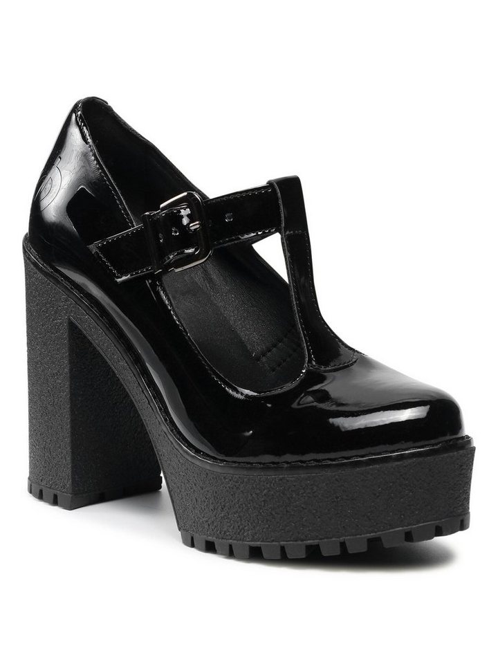 Altercore Halbschuhe Lizzy Vegan Black Patent Schnürschuh von Altercore