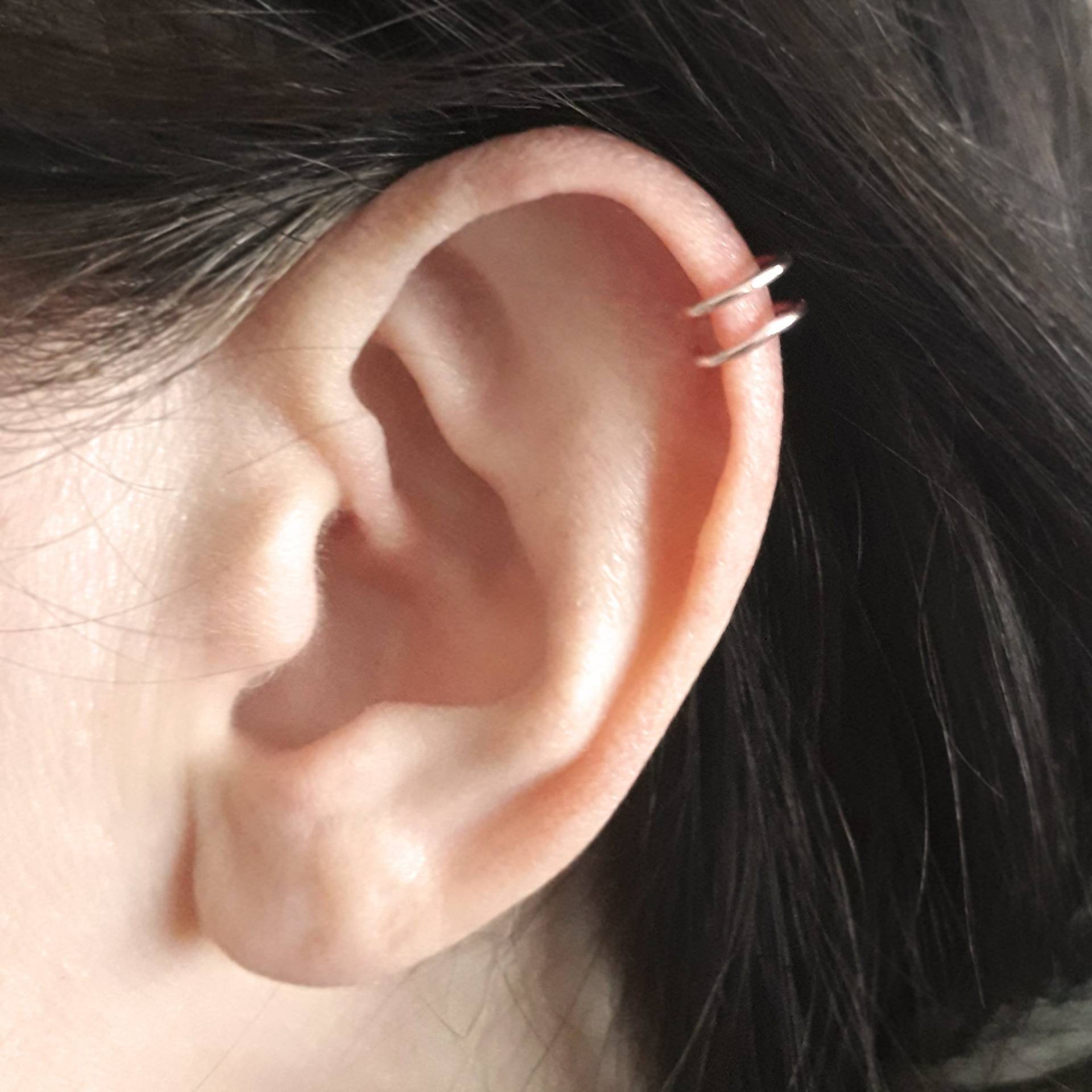 Fake Helix Ring, Hoops, Zwei Ring Helix, Ohr Manschette, Silber Gold Rose Kein Piercing von AlteredElegance