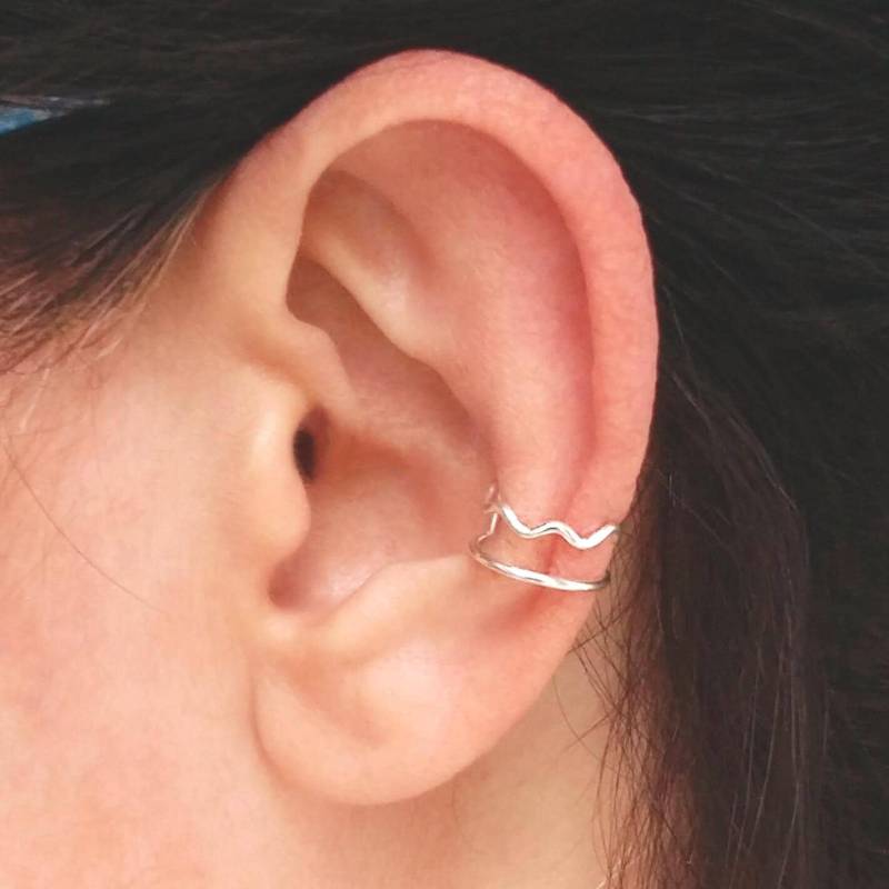 Silber Gold Rose Wave Chevron Ohrmanschette Ohr Wickeln von AlteredElegance