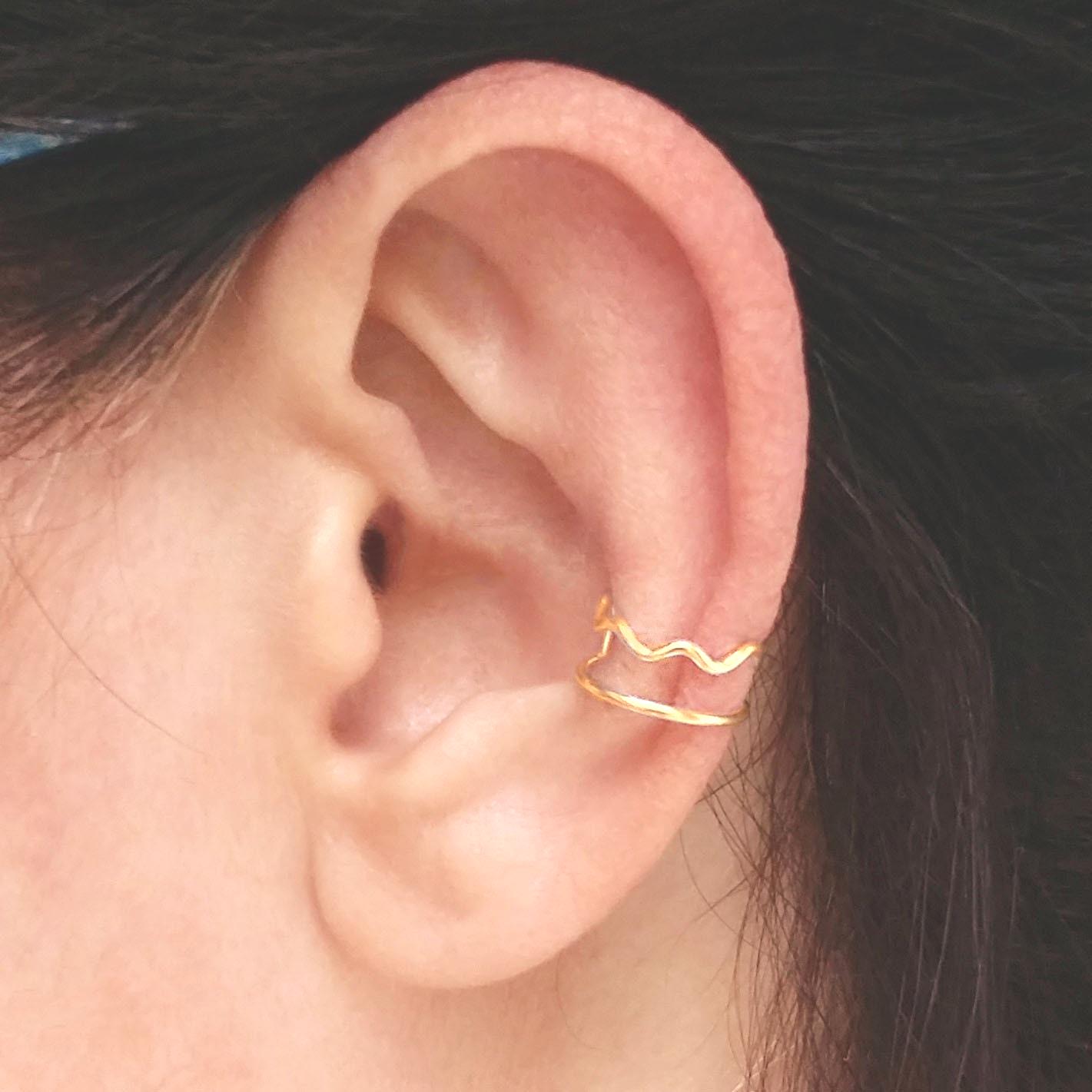 Silber Wellen Ohrmanschette, Gold Ohr Wickeln, Minimal Geschenk Für Sie von AlteredElegance