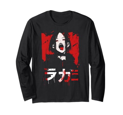 Goth Grunge Dämon Anime Girl Waifu Horror Alt-Ästhetik Langarmshirt von Alternative Vaporwave Gothic Sad Alt Grunge Woman