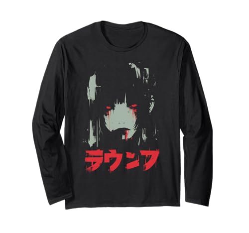 Goth Grunge Dämon Anime Girl Waifu Horror Alt-Ästhetik Langarmshirt von Alternative Vaporwave Gothic Sad Alt Grunge Woman