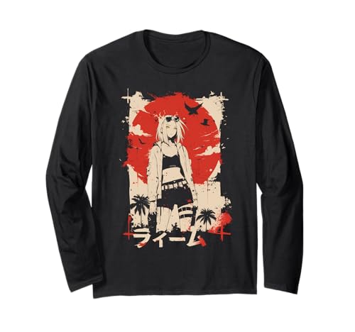 Goth Grunge Dämon Anime Girl Waifu Horror Alt-Ästhetik Langarmshirt von Alternative Vaporwave Gothic Sad Alt Grunge Woman