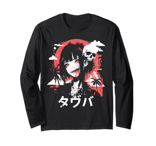 Goth Grunge Dämon Anime Girl Waifu Horror Alt-Ästhetik Langarmshirt von Alternative Vaporwave Gothic Sad Alt Grunge Woman