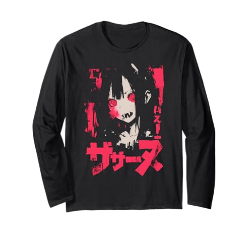 Goth Grunge Dämon Anime Girl Waifu Horror Alt-Ästhetik Langarmshirt von Alternative Vaporwave Gothic Sad Alt Grunge Woman