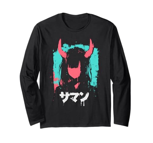 Goth Grunge Dämon Anime Girl Waifu Horror Alt-Ästhetik Langarmshirt von Alternative Vaporwave Gothic Sad Alt Grunge Woman