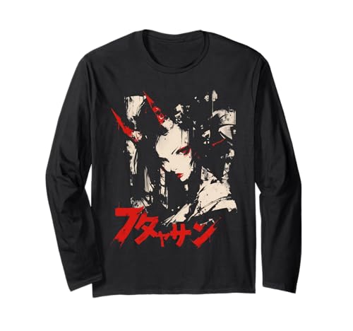 Goth Grunge Dämon Anime Girl Waifu Horror Alt-Ästhetik Langarmshirt von Alternative Vaporwave Gothic Sad Alt Grunge Woman