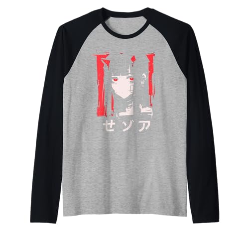 Goth Grunge Dämon Anime Girl Waifu Horror Alt-Ästhetik Raglan von Alternative Vaporwave Gothic Sad Alt Grunge Woman
