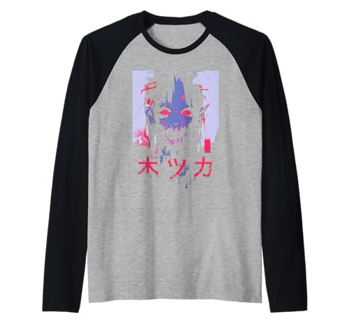 Goth Grunge Dämon Anime Girl Waifu Horror Alt-Ästhetik Raglan von Alternative Vaporwave Gothic Sad Alt Grunge Woman