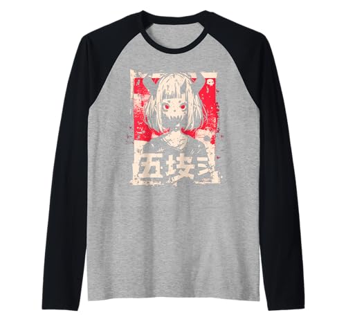 Goth Grunge Dämon Anime Girl Waifu Horror Alt-Ästhetik Raglan von Alternative Vaporwave Gothic Sad Alt Grunge Woman
