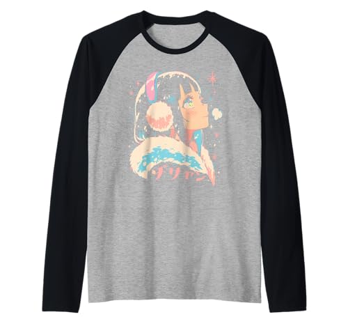 Goth Grunge Dämon Anime Girl Waifu Horror Alt-Ästhetik Raglan von Alternative Vaporwave Gothic Sad Alt Grunge Woman