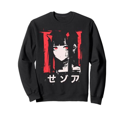 Goth Grunge Dämon Anime Girl Waifu Horror Alt-Ästhetik Sweatshirt von Alternative Vaporwave Gothic Sad Alt Grunge Woman