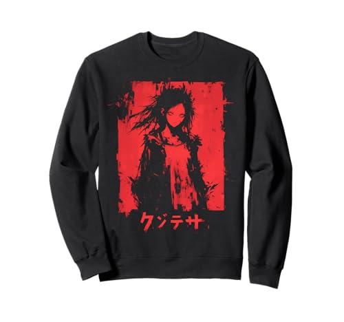 Goth Grunge Dämon Anime Girl Waifu Horror Alt-Ästhetik Sweatshirt von Alternative Vaporwave Gothic Sad Alt Grunge Woman