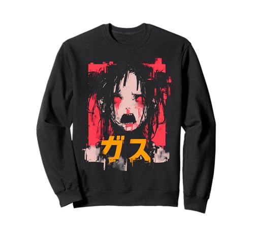 Goth Grunge Dämon Anime Girl Waifu Horror Alt-Ästhetik Sweatshirt von Alternative Vaporwave Gothic Sad Alt Grunge Woman