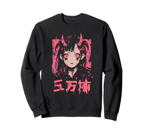 Goth Grunge Dämon Anime Girl Waifu Horror Alt-Ästhetik Sweatshirt von Alternative Vaporwave Gothic Sad Alt Grunge Woman