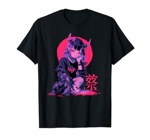 Goth Grunge Dämon Anime Girl Waifu Horror Alt-Ästhetik T-Shirt von Alternative Vaporwave Gothic Sad Alt Grunge Woman