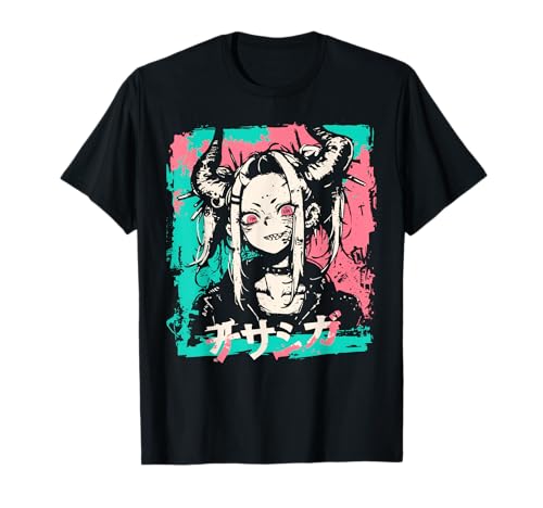 Goth Grunge Dämon Anime Girl Waifu Horror Alt-Ästhetik T-Shirt von Alternative Vaporwave Gothic Sad Alt Grunge Woman
