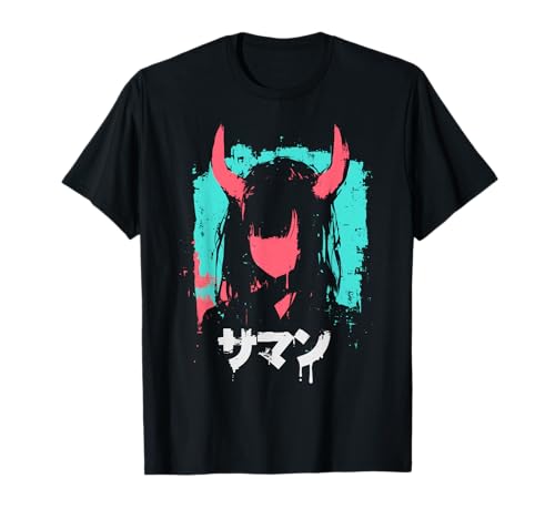 Goth Grunge Dämon Anime Girl Waifu Horror Alt-Ästhetik T-Shirt von Alternative Vaporwave Gothic Sad Alt Grunge Woman