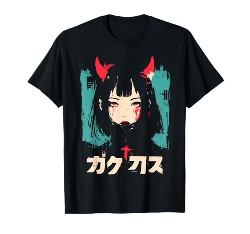 Goth Grunge Dämon Anime Girl Waifu Horror Alt-Ästhetik T-Shirt von Alternative Vaporwave Gothic Sad Alt Grunge Woman
