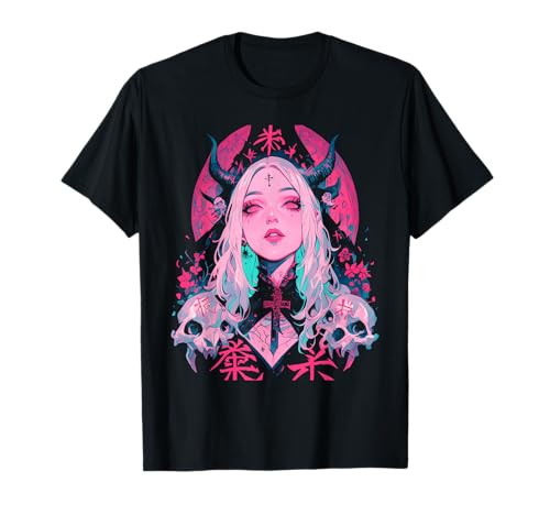 Goth Grunge Dämon Anime Girl Waifu Horror Alt-Ästhetik T-Shirt von Alternative Vaporwave Gothic Sad Alt Grunge Woman