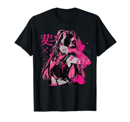 Goth Grunge Dämon Anime Girl Waifu Horror Alt-Ästhetik T-Shirt von Alternative Vaporwave Gothic Sad Alt Grunge Woman