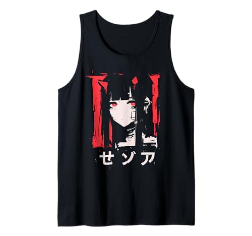 Goth Grunge Dämon Anime Girl Waifu Horror Alt-Ästhetik Tank Top von Alternative Vaporwave Gothic Sad Alt Grunge Woman