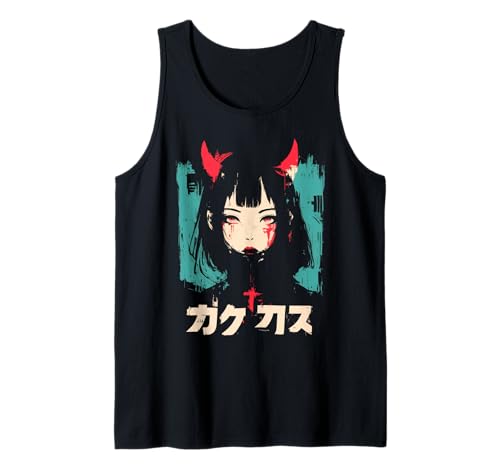 Goth Grunge Dämon Anime Girl Waifu Horror Alt-Ästhetik Tank Top von Alternative Vaporwave Gothic Sad Alt Grunge Woman
