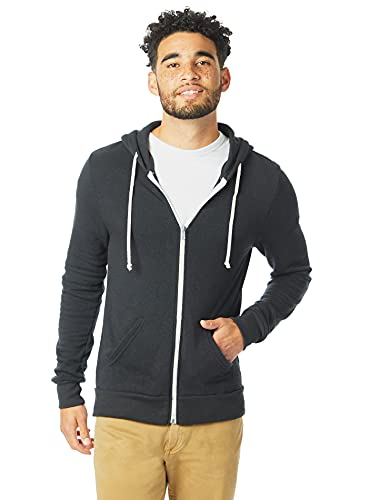 Alternative Kapuzenpullover für alle Geschlechter, Erwachsene Rocky Eco-Fleece Reißverschluss, Eco True Schwarz, Small von Alternative