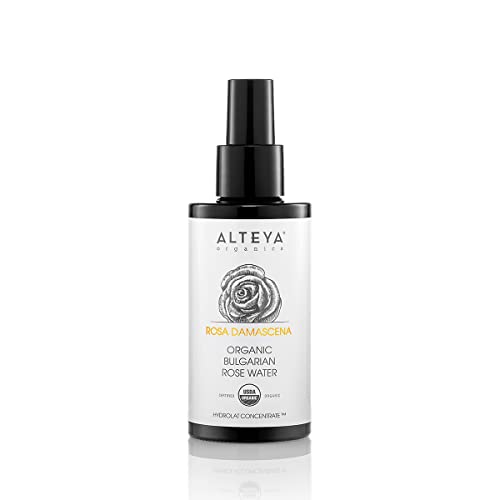 Alteya Bio Rosenwasser Spray in Glasflasche 100ml– 100% USDA Organic-zertifiziert Authentisch Wasserdampfdestilliertes Blütenwasser aus Damaszener Rosen, Direkt vom Rosenanbauer Alteya Organics von Alteya Organics