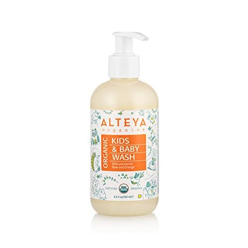 Alteya Bio Babywaschlotion und Shampoo 250ml – USDA Organic-zertifiziert Biologisch abbaubar Rein Natürlich Vegan Seife und Shampoo für Körper und Haare, Sanft und zart für besonders empfindliche Haut von Alteya